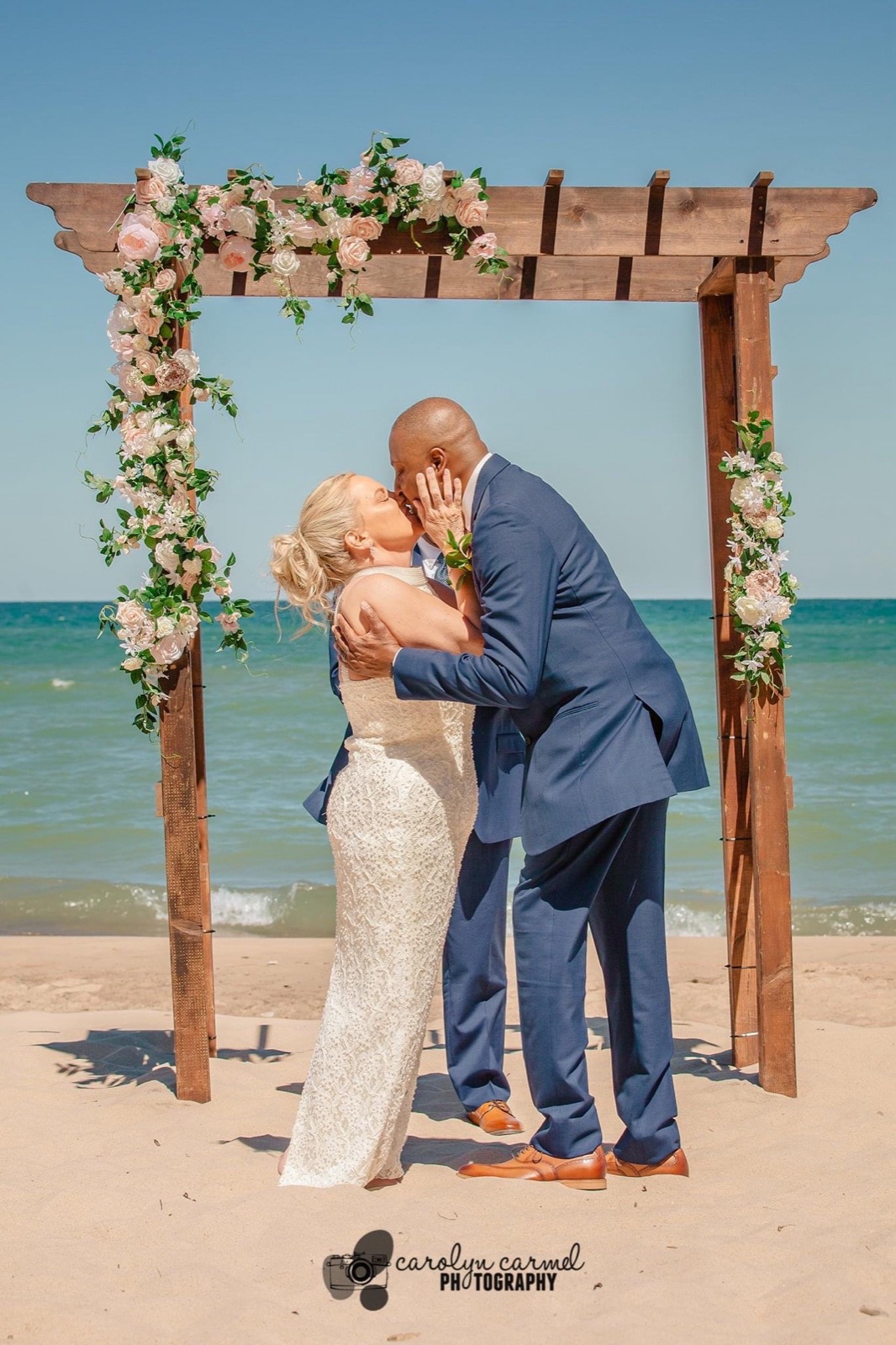 Outdoor wedding ceremony at a West Michigan venue